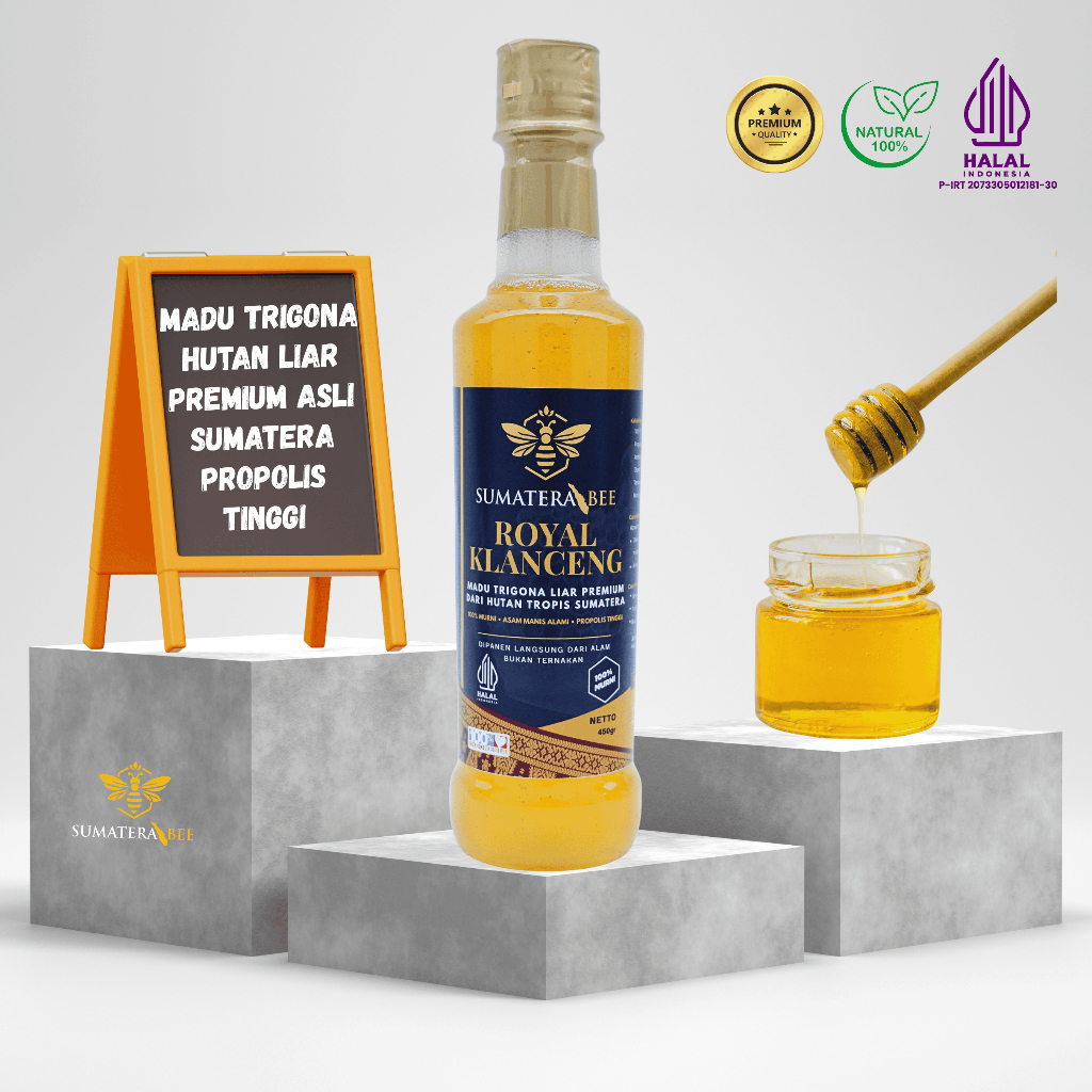 

Sumatera Bee Royal Klanceng 450gr – Madu Trigona Hutan Liar Premium Asli Sumatera Propolis Tinggi