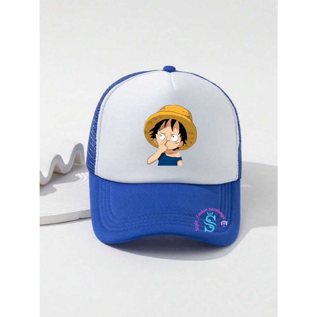 Topi Trucker Monkey One Piece  Premium  / Topi Trucker Dewasa Sablon DTF  / Topi Monkey One piece  F
