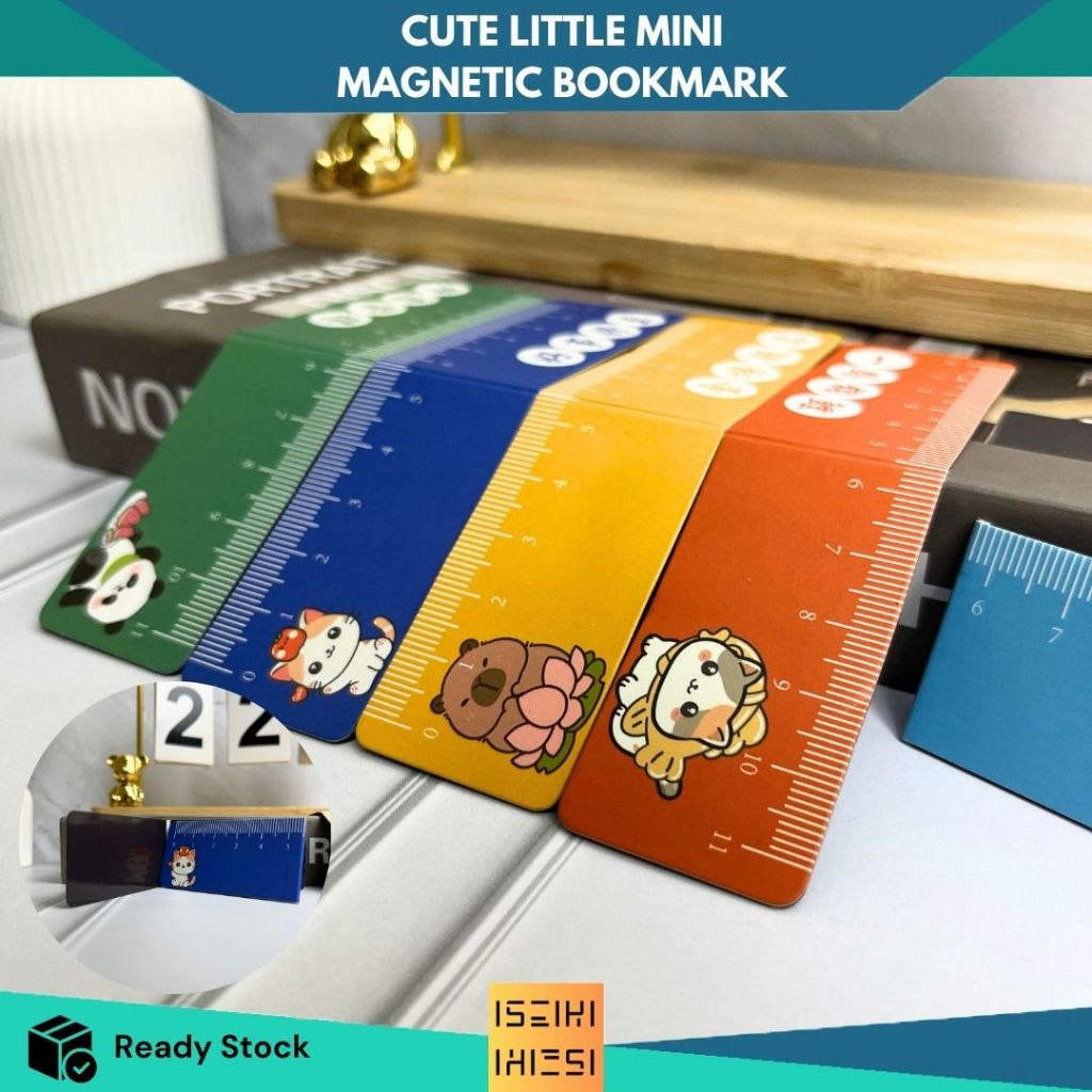 

Cartoon Magnetic Bookmark Penggaris Pembatas Buku Magnetik Kartun Klip Halaman Buku Lipat Lucu Multifungsi