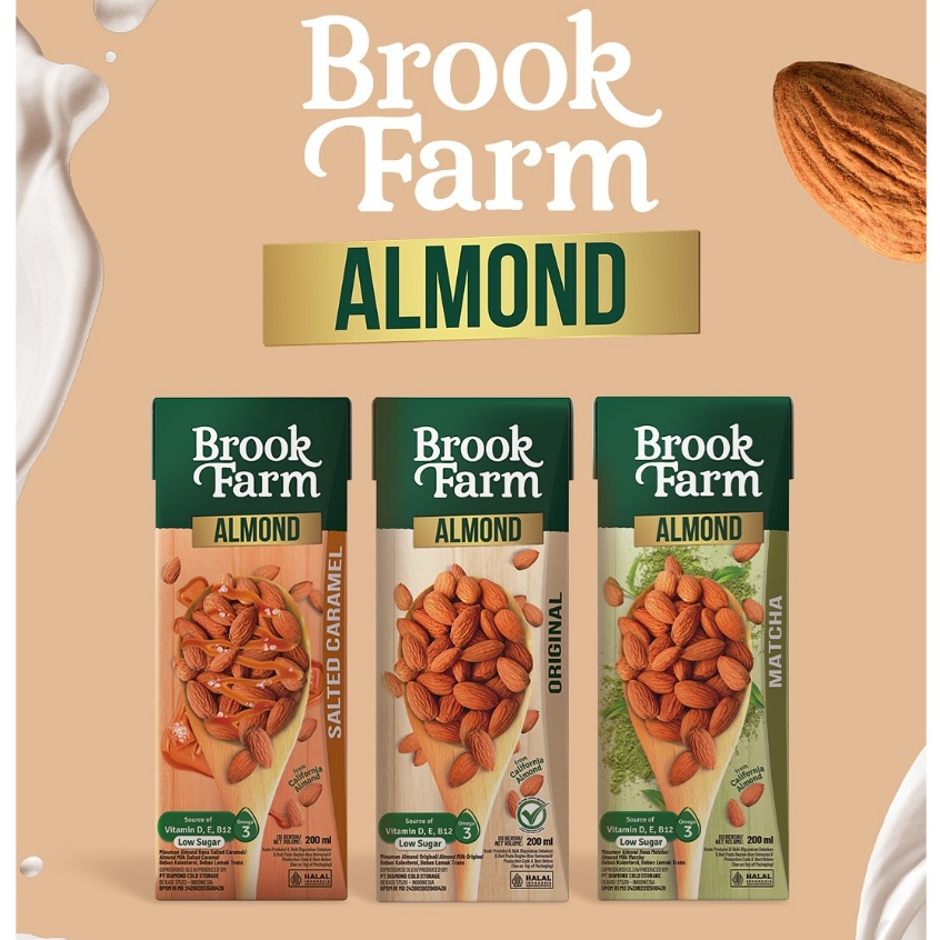 

Brookfarm Susu Almond | Susu UHT Brookfarm | Ada 3 Rasa | Brookfarm Susu Almond 200Ml