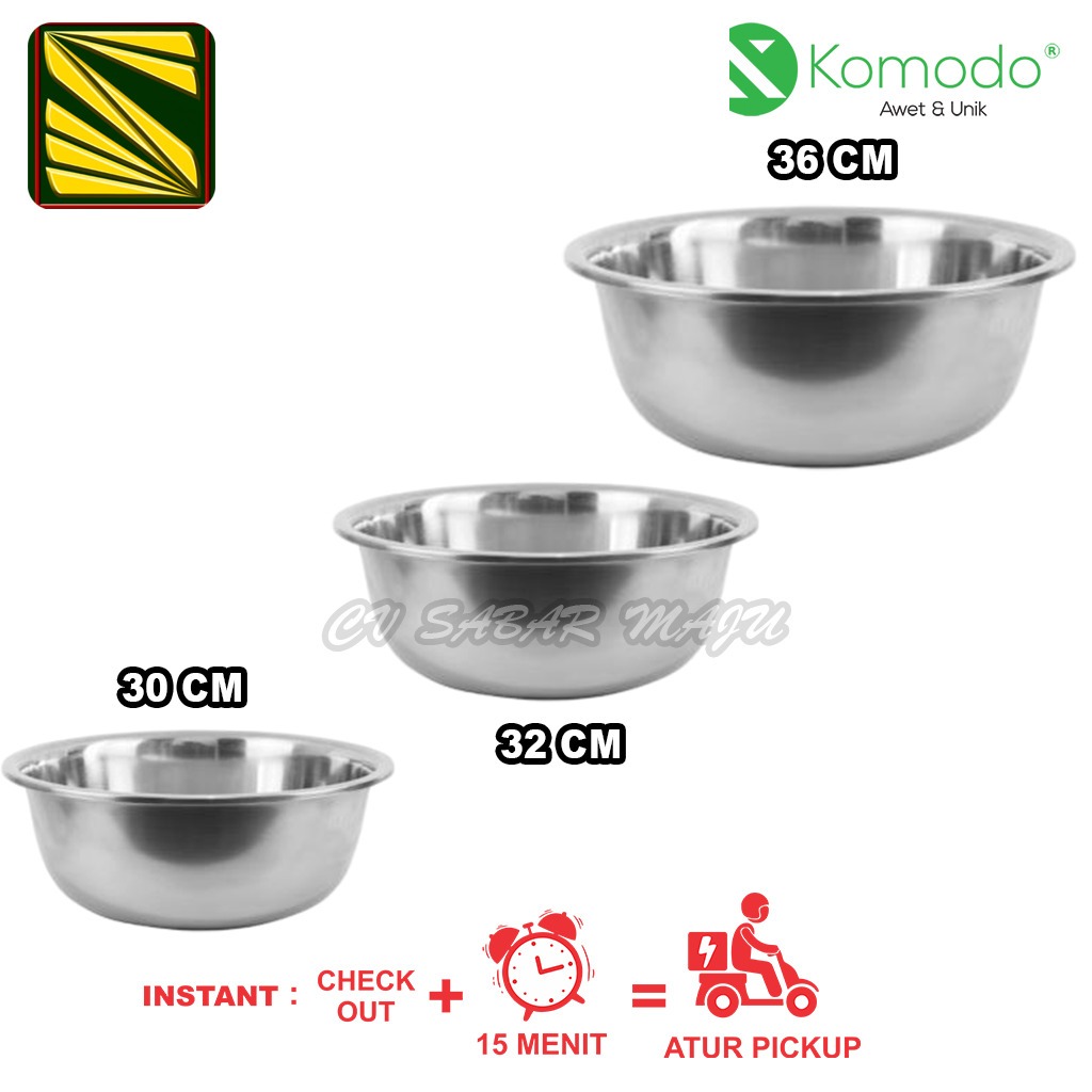 Komodo Baskom Tinggi / Baskom Stainless 30, 32, 36 cm