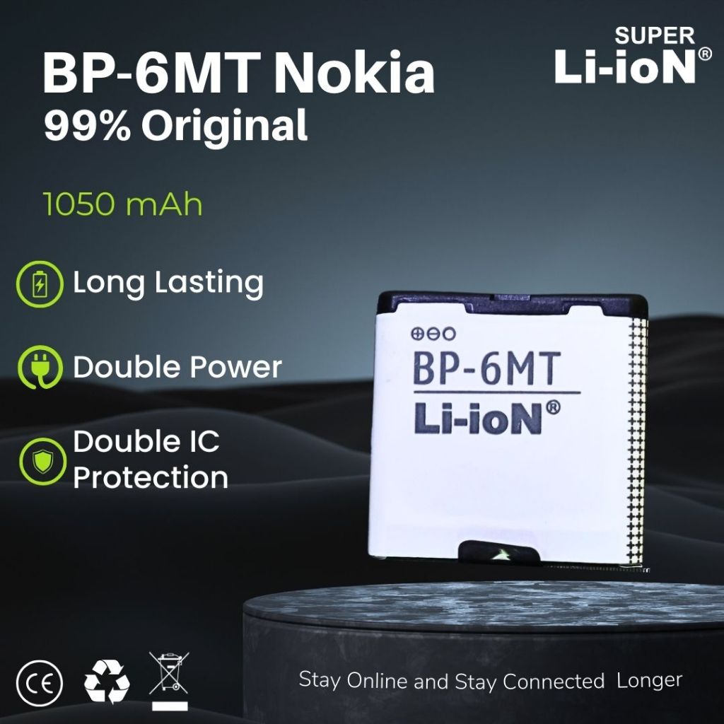 Super Li-ion Nokia BP-6MT Battery 1050mAh 3.7V – 99% Original for N81 N82 6220c 6720c 5320 5730 5630