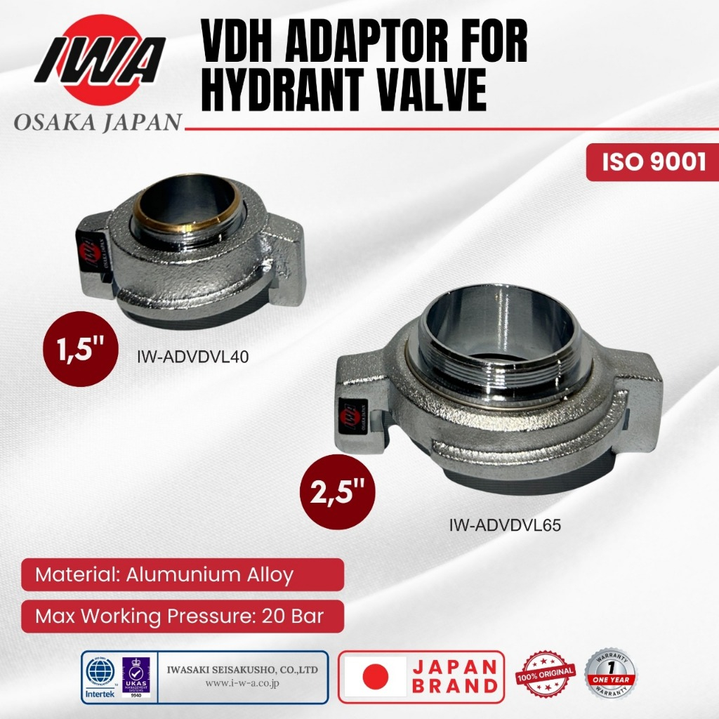 IWA VDH Hydrant Valve Adaptor 1.5" | 2.5" – Sambungan Selang Pemadam Kebakaran
