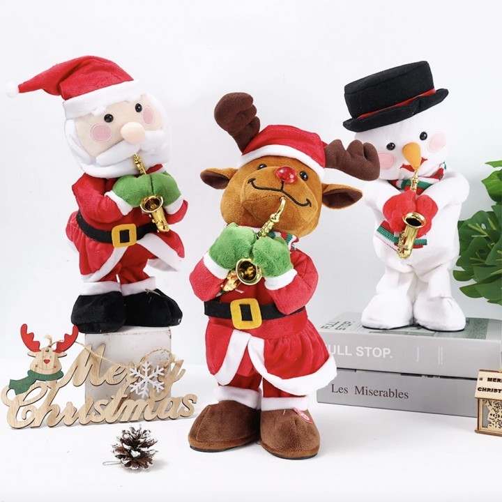Yeraya Boneka Plush Natal Joget Lampu Musik Dancing Singing  santa gerak boneka joget Santa Joget Bo