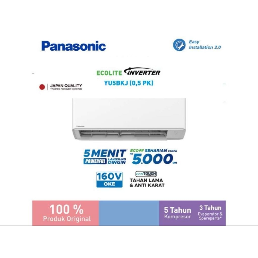 AC 1/2 PK Inverter Standar Panasonic YU5BKJ