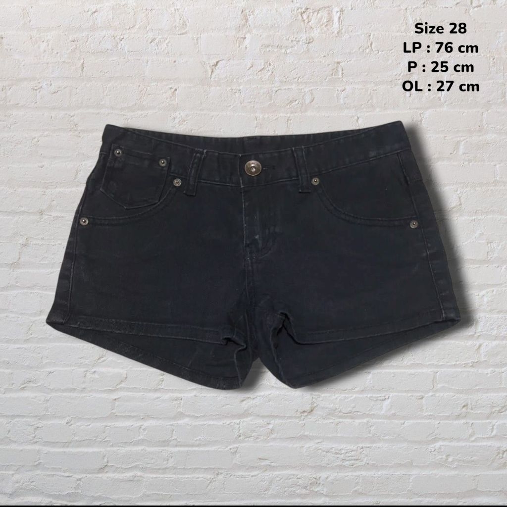 Size 28 Celana Pendek Hotpants Jeans G-Code Black Washed Original Second Preloved #MR36
