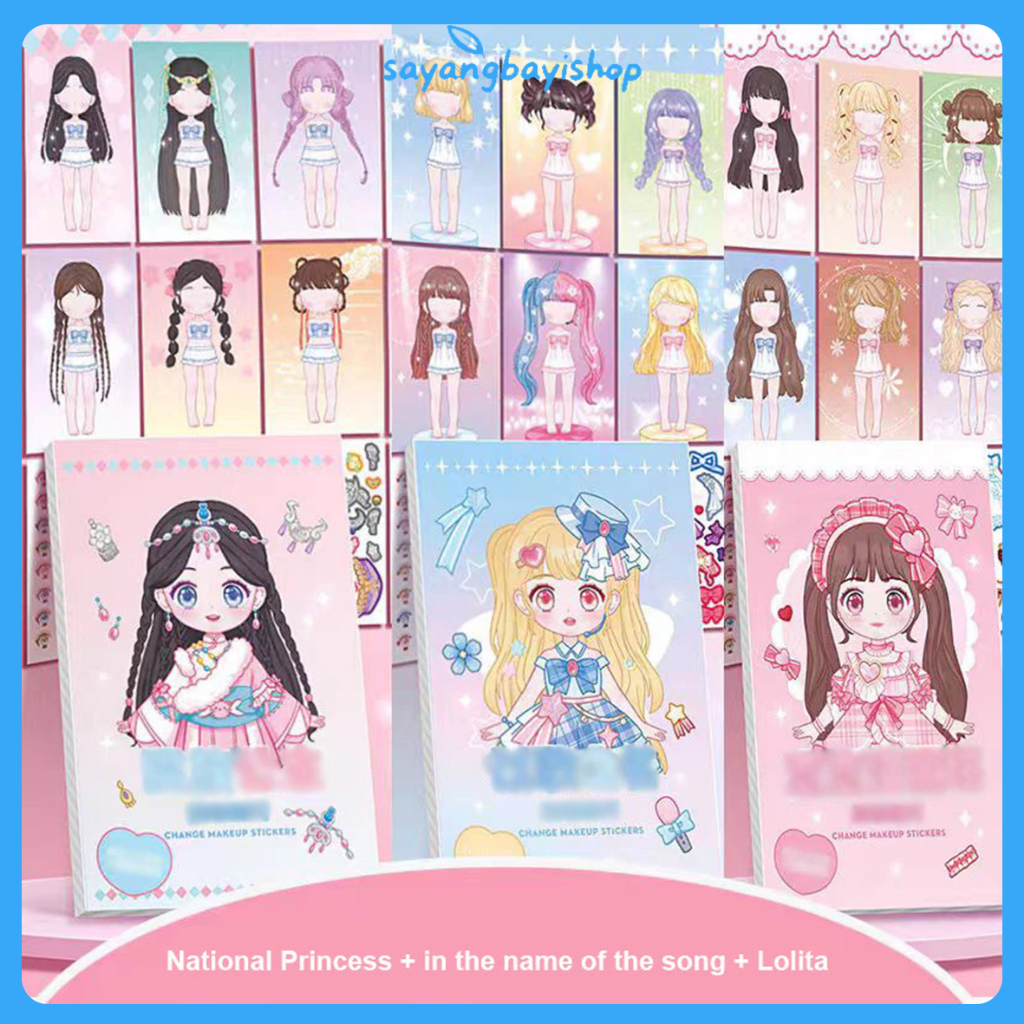 [COD]20PCS Stiker Berganti Pakaian Buku Stiker Anak DIY/Stiker anak jumbo ganti wajah change makeup