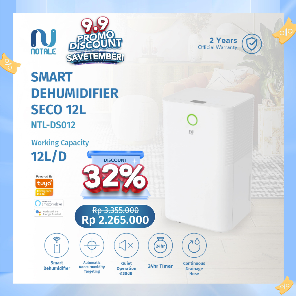 Notale Seco Dehumidifier Penyerap Lembab Ruangan Dehumidifier Ruangan Serap Lembab Ruangan NTL-DS012