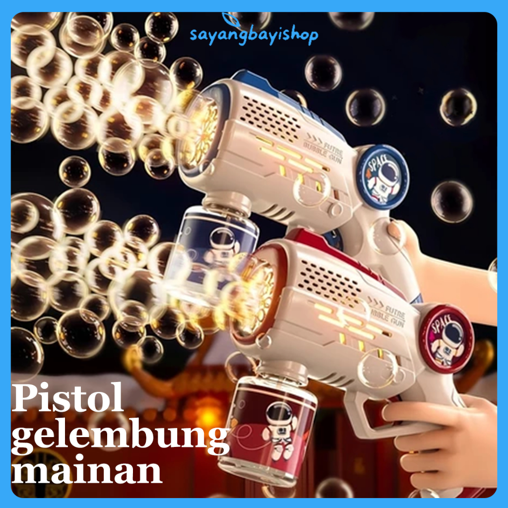 【COD】Mainan Gelembung Pistol Bubble Sabun Otomatis Anak Besar Tembakan Balon Kado Ulang Tahun