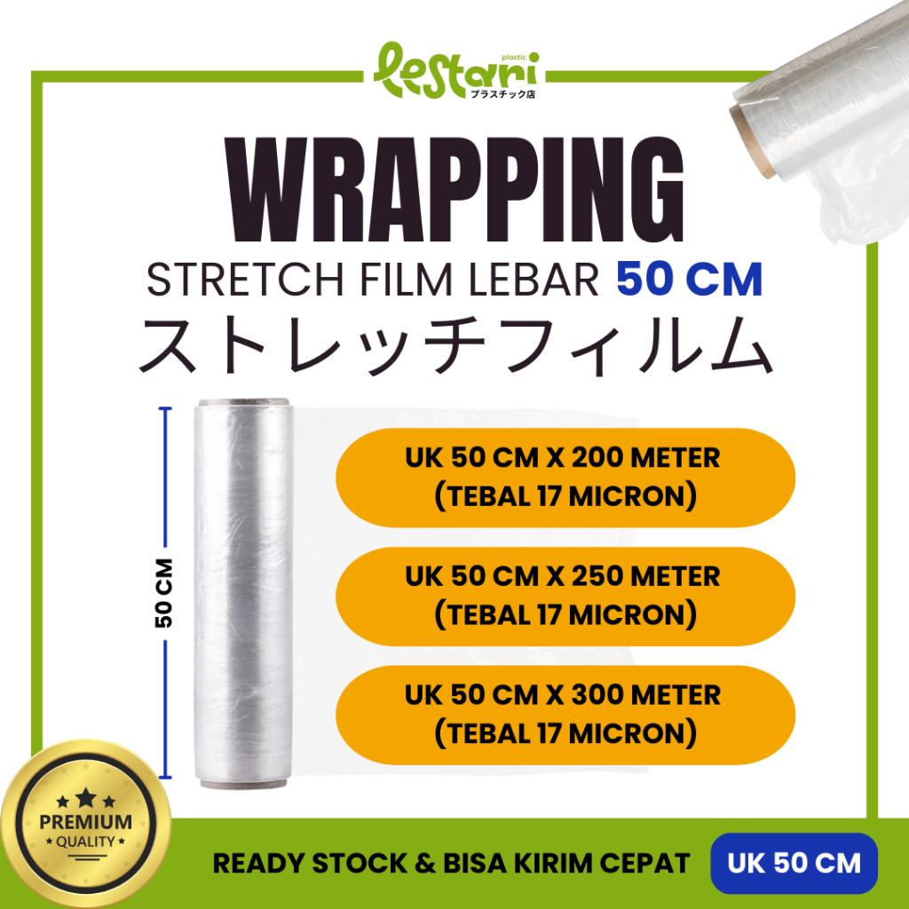 

Strecth Film Plastik Wrapping Bening Lebar 50cm ORI