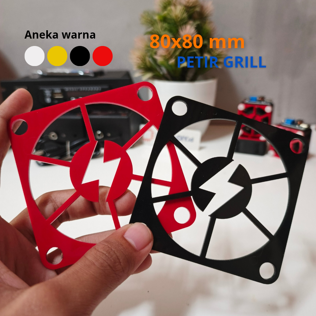 Grill/Pelindung Fan 8cm Petir Akrilik / Grill Fan 8x8