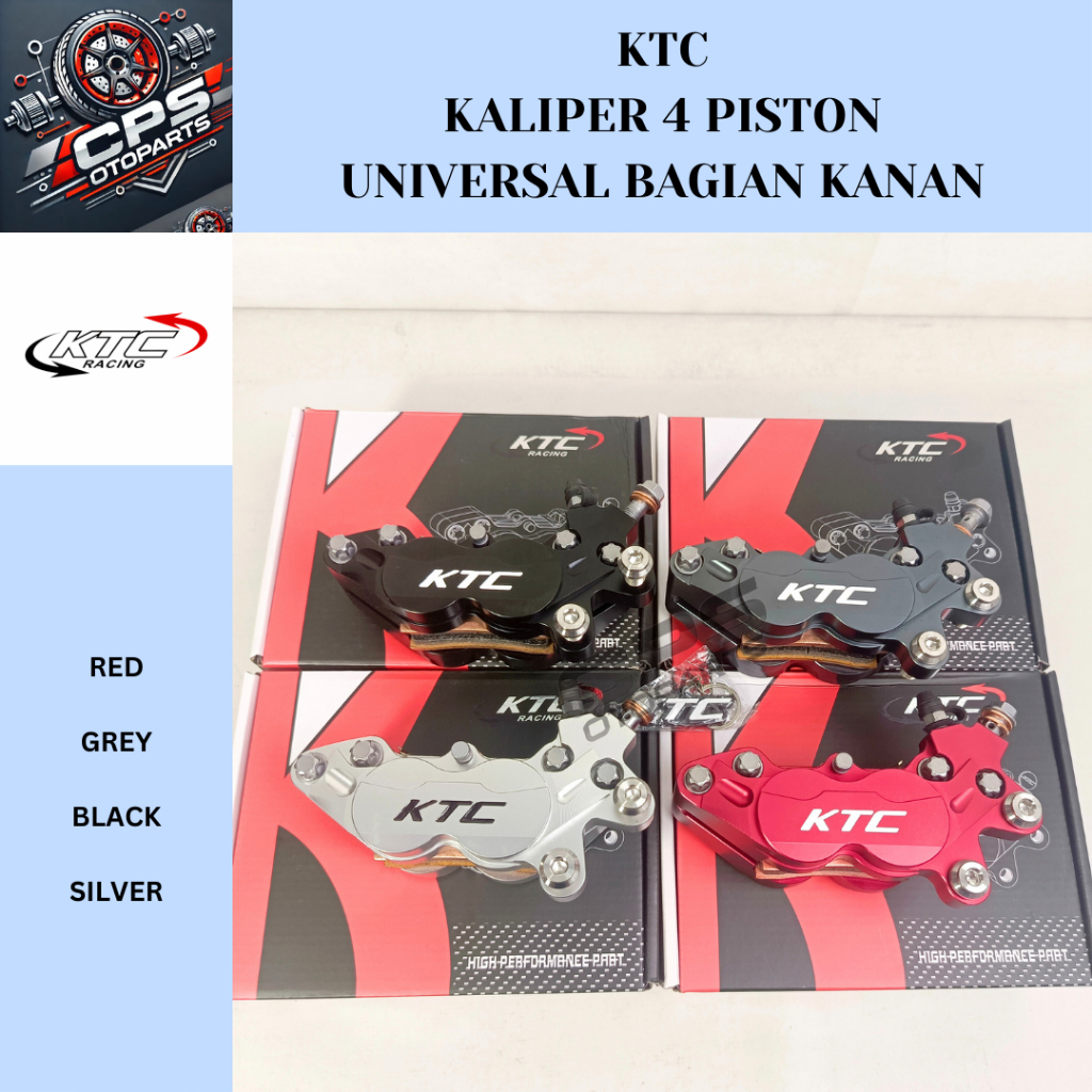 Kaliper KTC Racing 4 Piston Kanan CNC Anodized Nmax / Xmax / Vario / Beat / Mio Caliper 4p Right