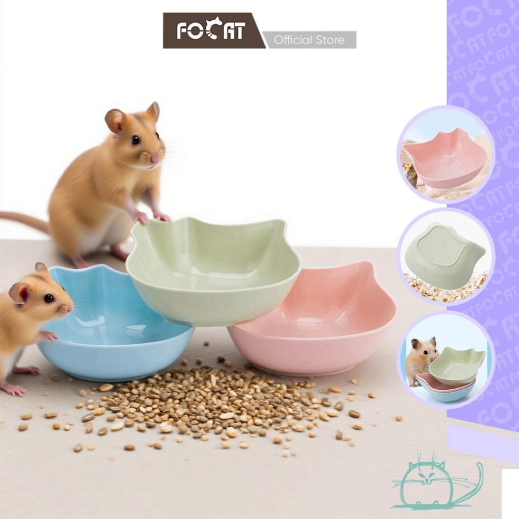 FOCAT Mangkuk Makan Hamster Sugar Glider Hewan Pengerat M23 Hamster Bowl Feeder/Tempat Makan Hamster