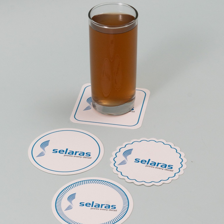 Tatakan Gelas Custom FK Coaster Paper – Desain Bebas Full Print