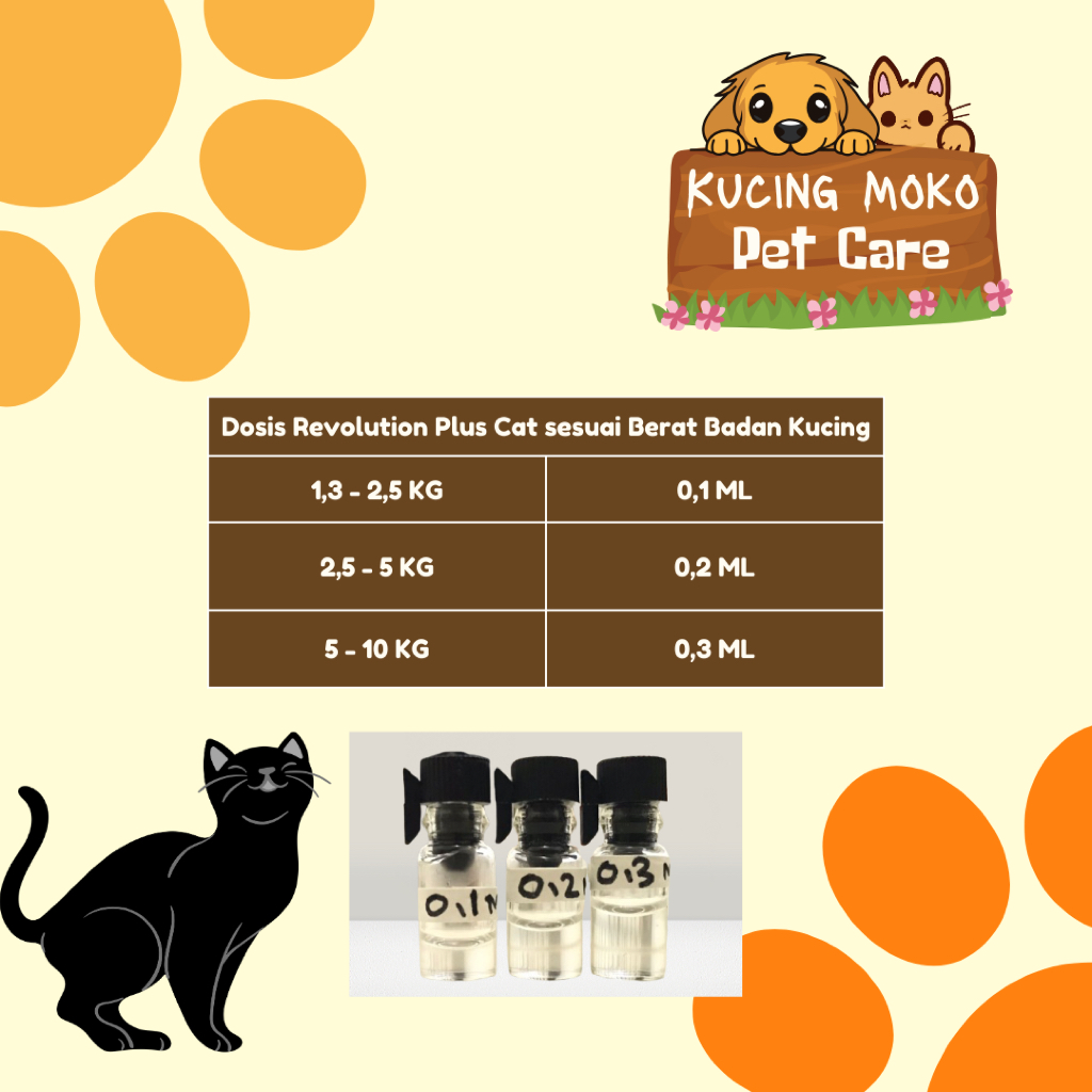 Giltbite_ Repack Revolution Plus Cat Orange 0,2 Ml (2,5 - 5 Kg) / Obat Kutu Kucing Revolution Orange