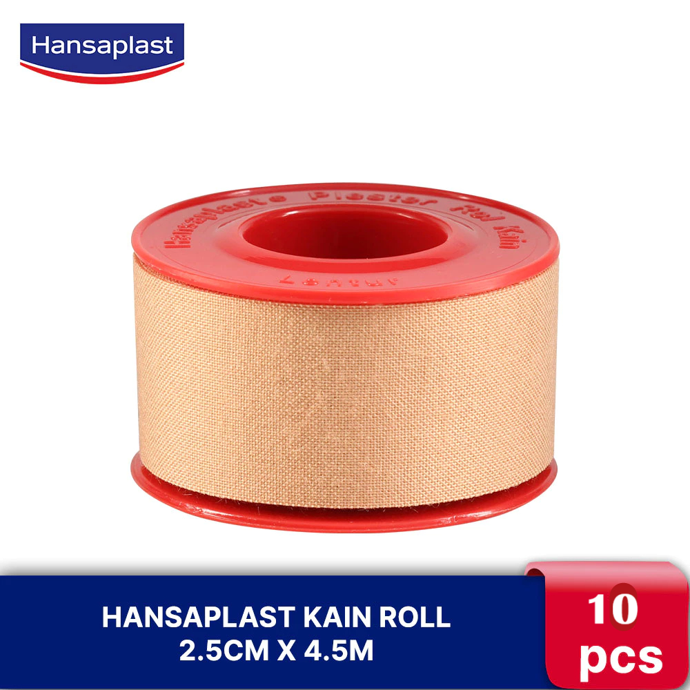 HANSAPLAST Perban Luka Roll Kain 2.5cm x 4.5m Box 10 Roll - Perban Rol Besar - Hansaplast Roll Kain