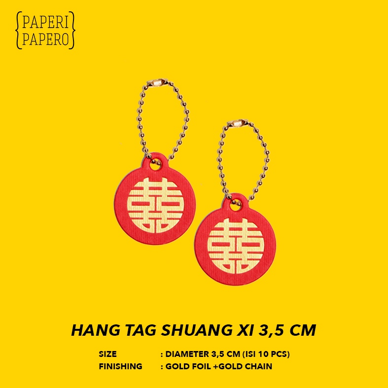 

Hang Tag Shuang Xi (Diameter 3.5 cm) - Akesoris Imlek Sangjit Chinese Gold Chain (Rantai Emas)