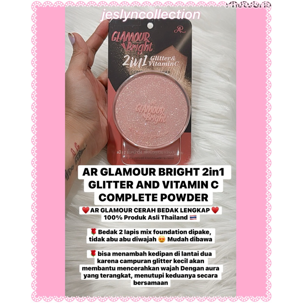 AR GLAMOUR BRIGHT 2in1 GLITTER AND VITAMIN C COMPLETE POWDER / BEDAK GLITTER / BEDAK GLOWING