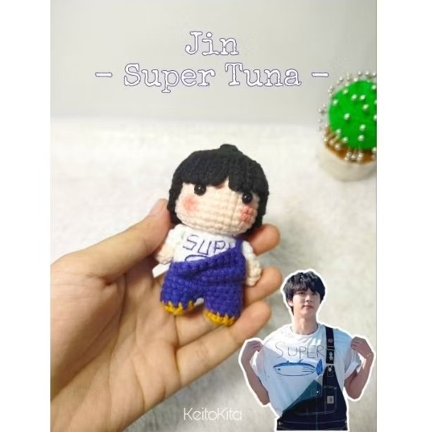 Amigurumi keychain Jin BTS / Keychain Jin BTS / Gantungan kunci Jin BTS / Gantungan kunci lucu Jin B