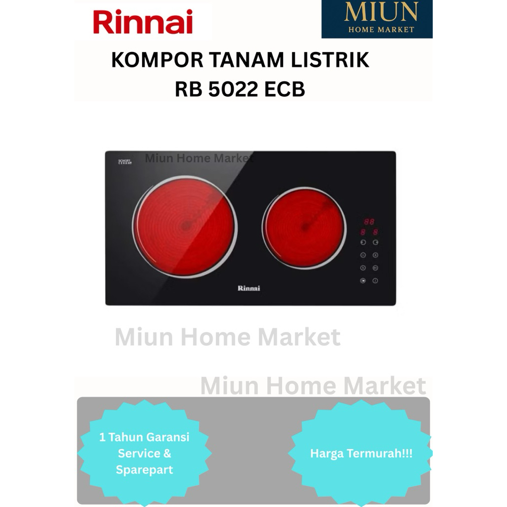 KOMPOR TANAM RINNAI LISTRIK RB 5022 ECB / 2 Tungku/RB5022ECB