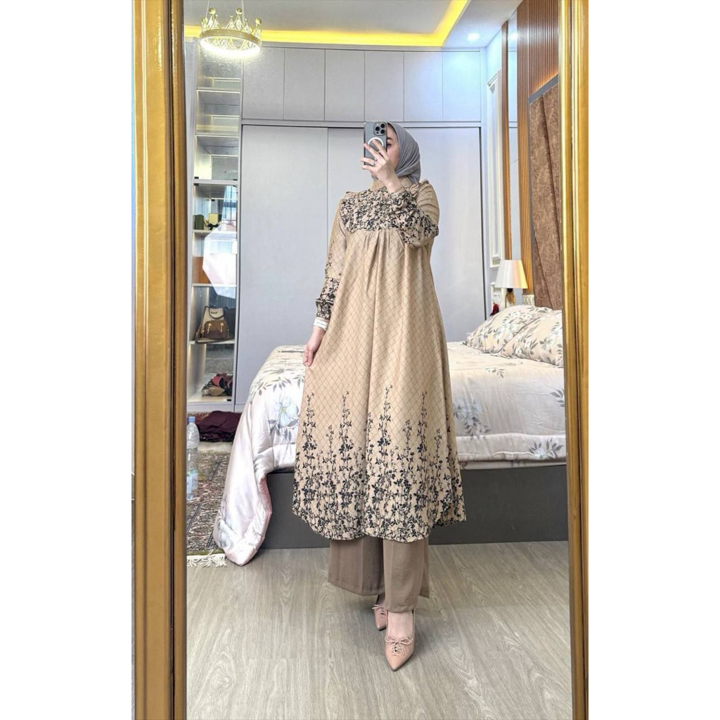 One Set Long Tunik Rayon Premium Mix Crinkle Airflow 2