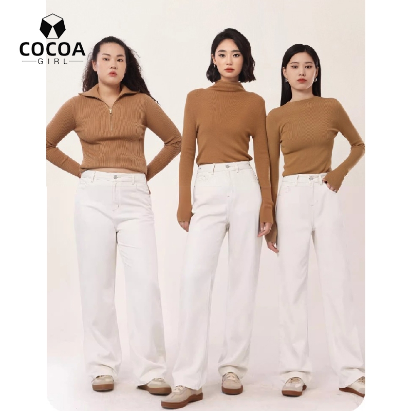 Celana Jeans  Putih Wanita Kekinian Highwaist Loose Jeans