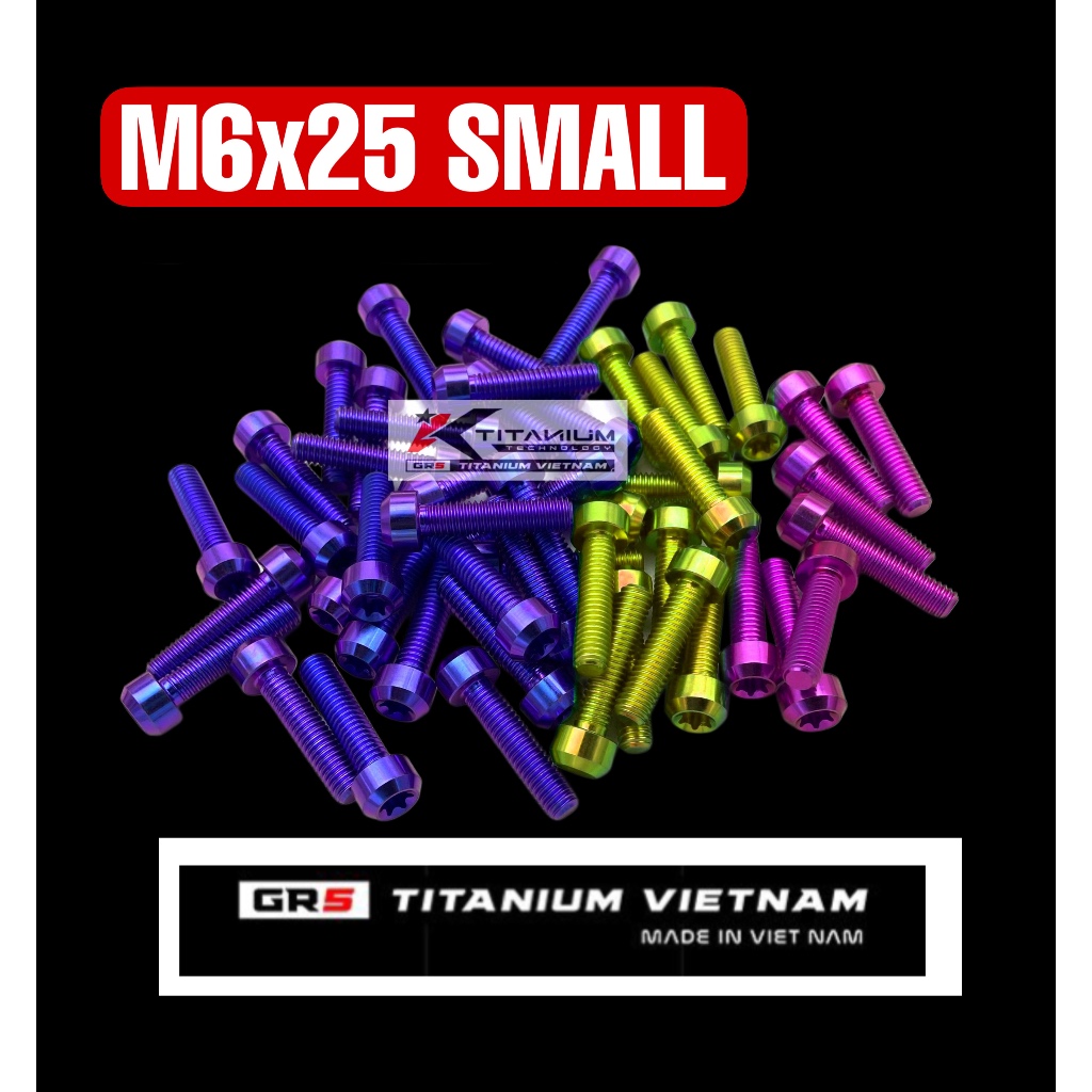 Baut Titanium M6x25 Drat 10 Panjang 2.5 Cm Small Head