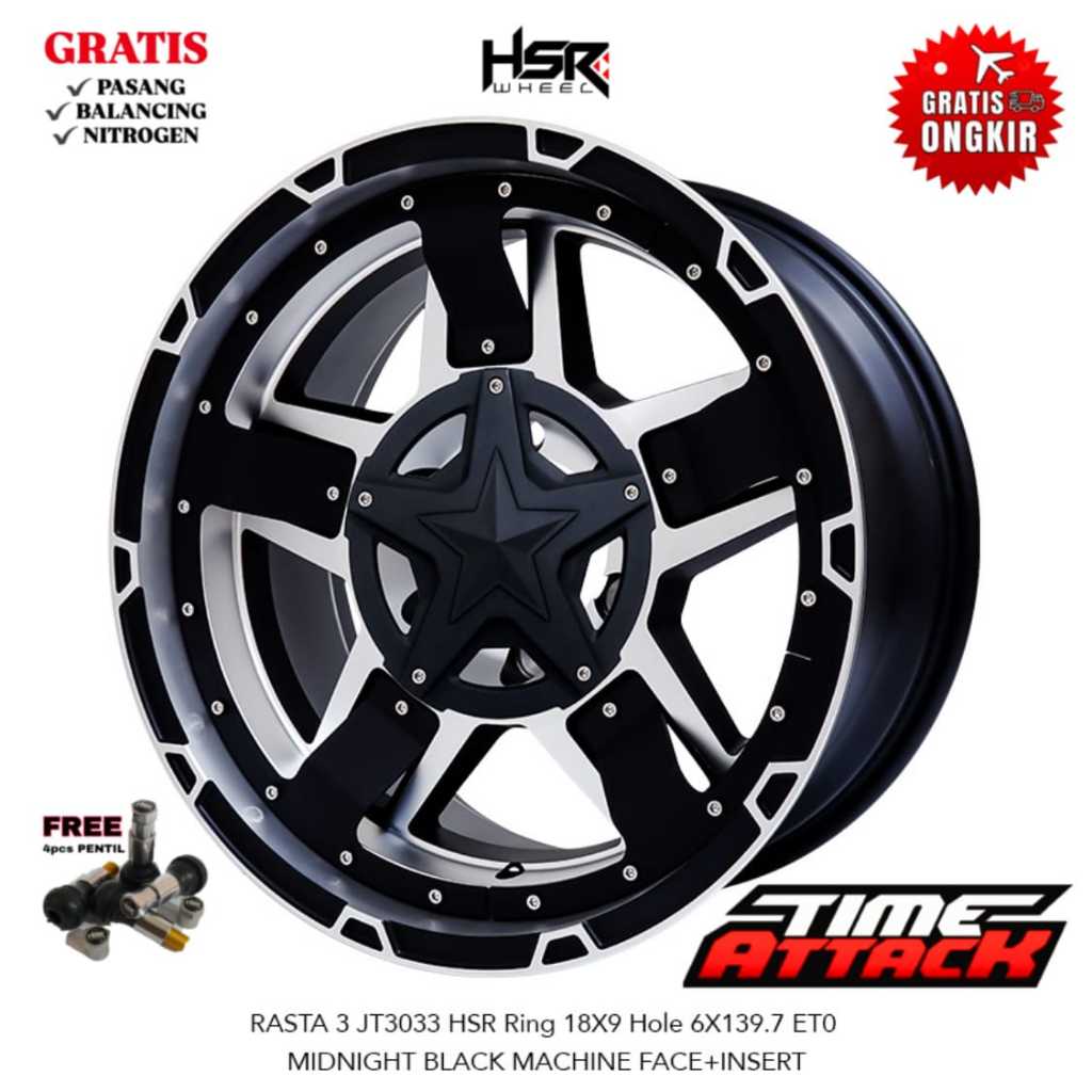 Velg Mobil Triton R18 HSR WHEEL Tipe RASTA3 Ring 18 - TIME ATTACK BOGOR