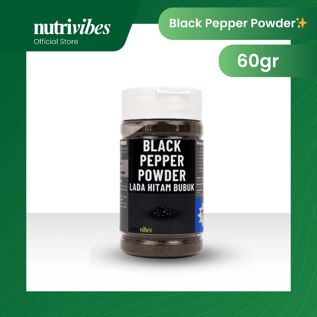 

Lada Hitam Bubuk / Black Pepper Powder 60gr - Nutrivibes