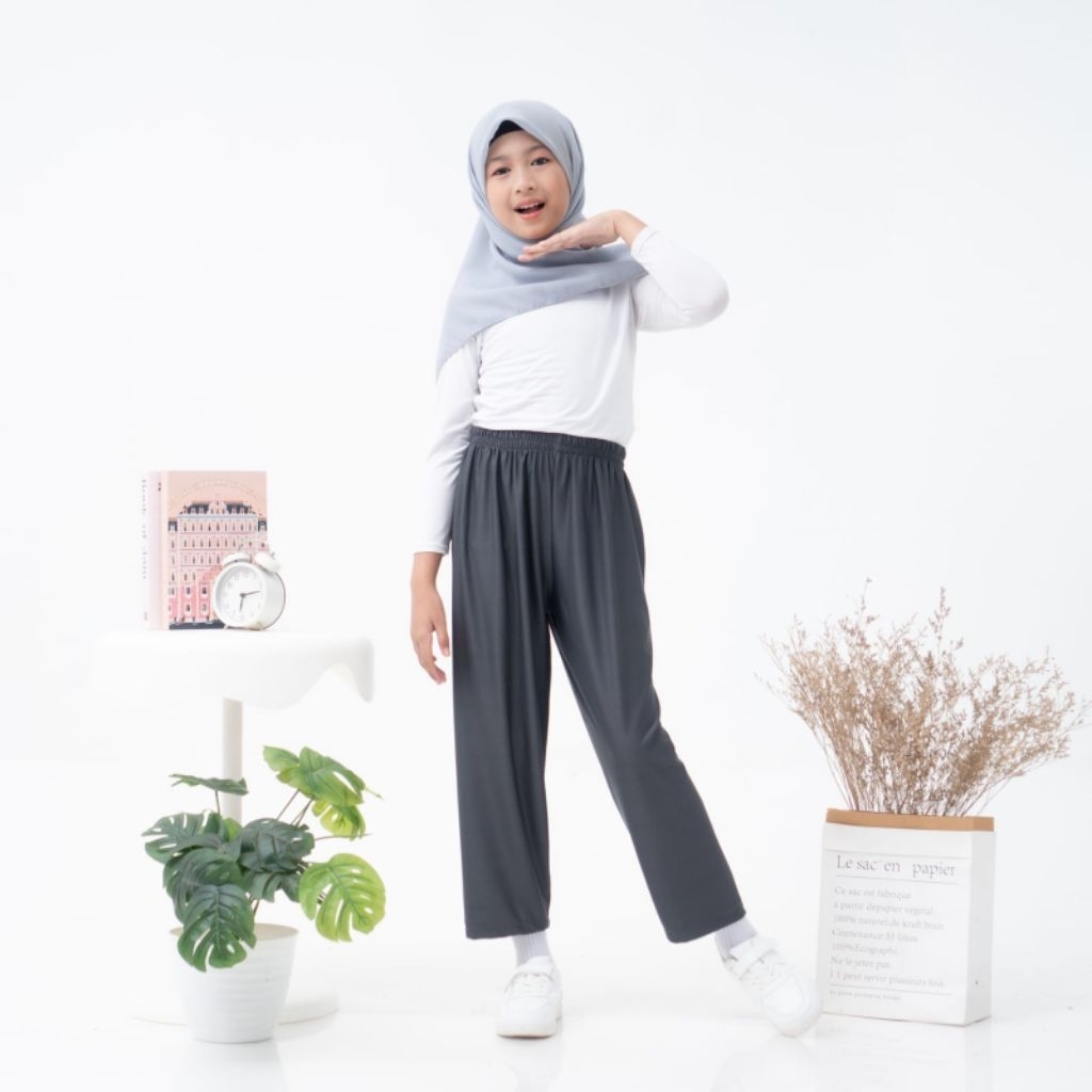 Celana Gamis anak basic inner pants dalaman gamis polos anak size L jersey premium