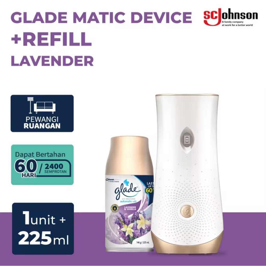 glade alat automatic spray/glade matic device lavender
