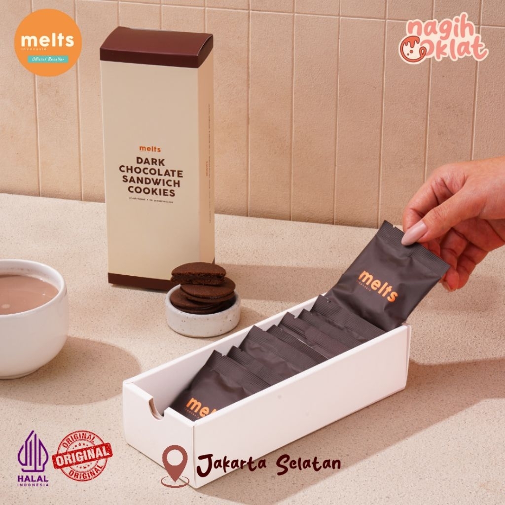 

MELTS Dark Chocolate Sandwich Cookies (MOHON BACA CAPTION) - Hadiah Kado Parcel Hampers Kue Kering | Plant Based Vegan - @nagihcoklat