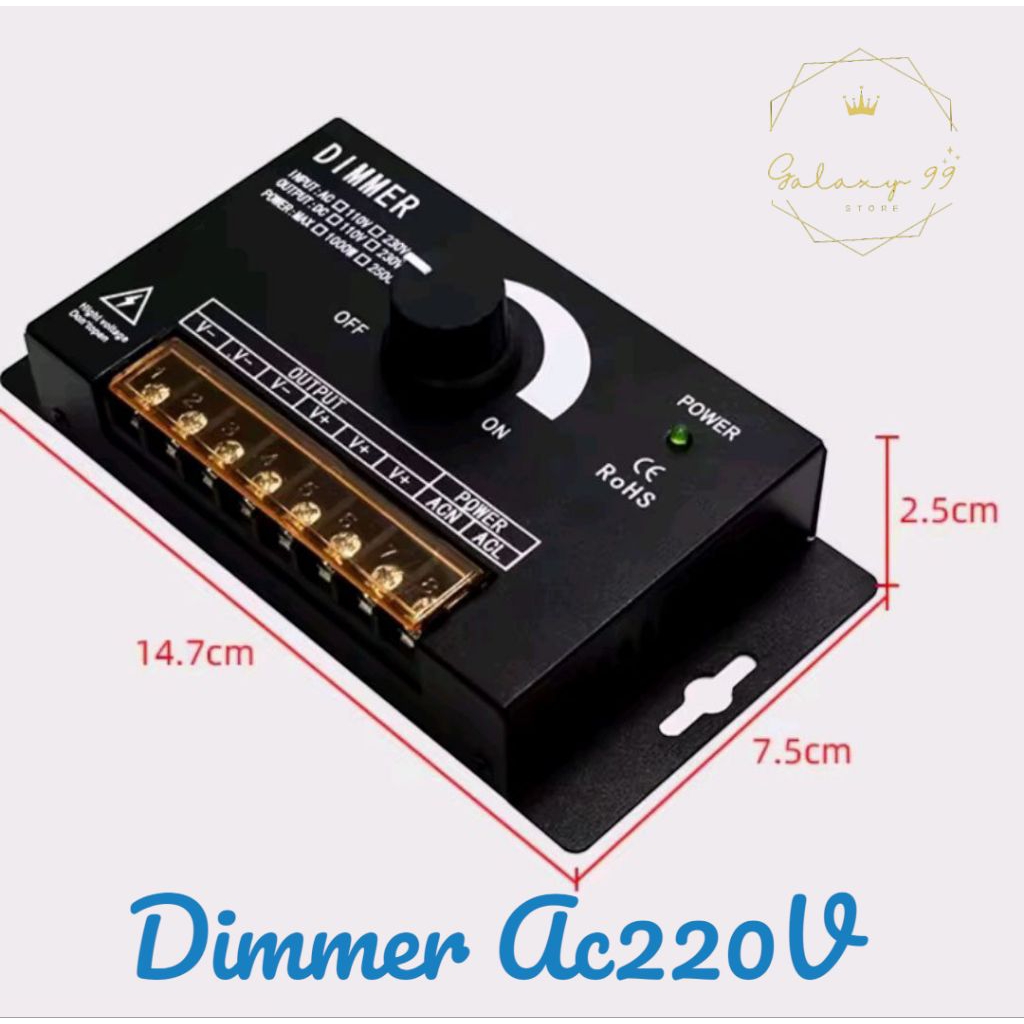 Dimmer Led Lampu selang Neon Flex AC 220V Remote 2500w