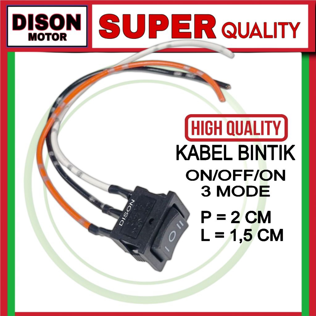 Saklar 3 mode on off on besar kabel bintik berkualitas switch saklar 3 pin kaki 3