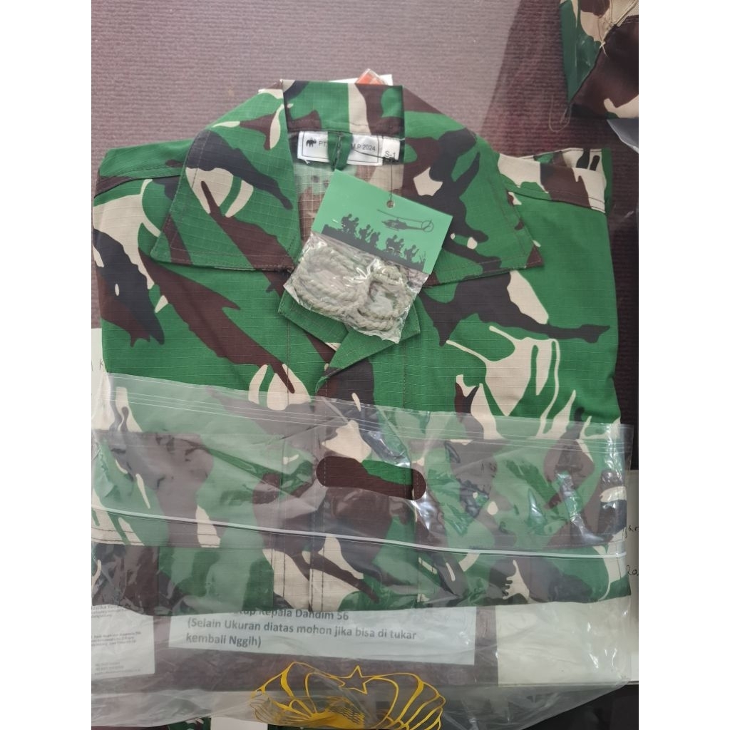 Baju PDL TNI AD jatah 2024