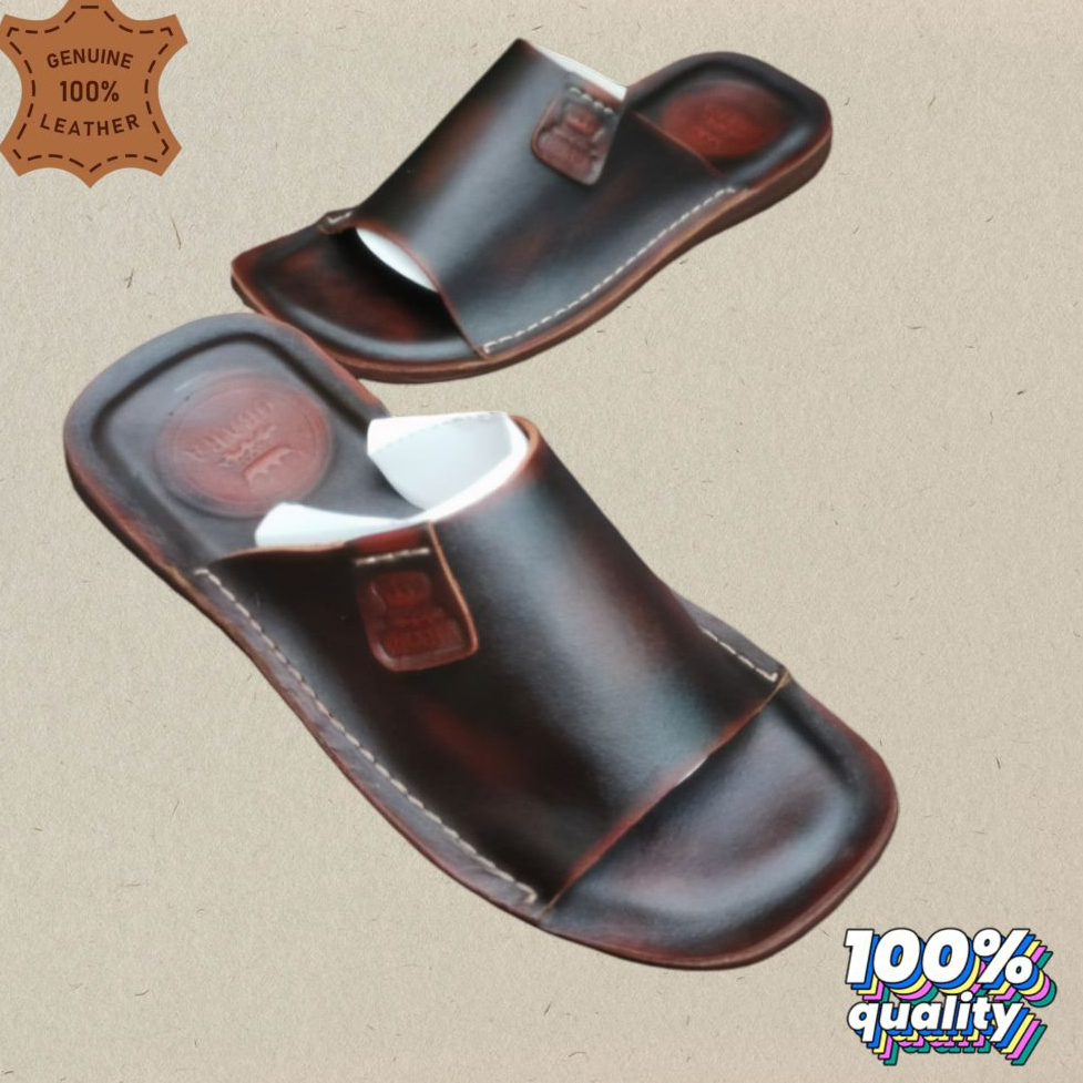 Sandal Kulit Pria Original Premium Sandal kulit sapi asli ful kulit sama alasnya kulit.
