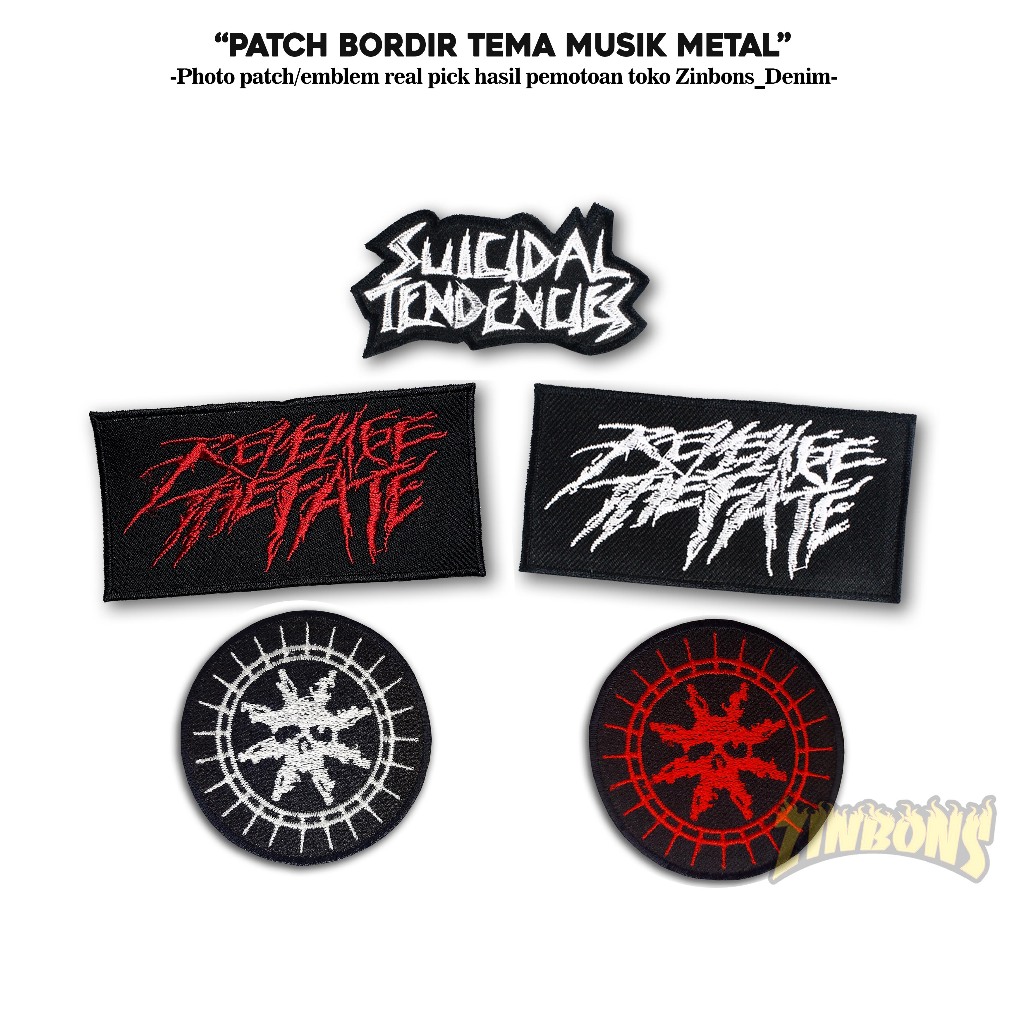 Patch Bordir Musik Revenge The Fate / Emblem Baju Patch Bordir Burgerkill Emblem Band Metal Patch Ke