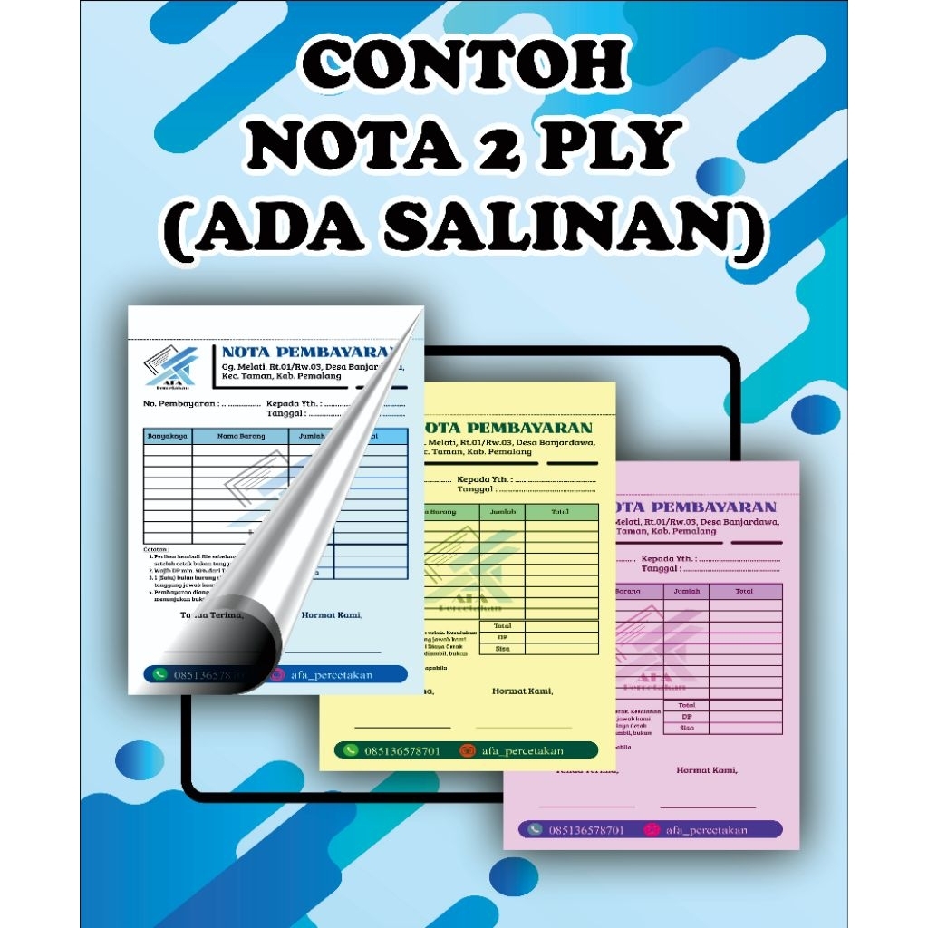 

CETAK NOTA CUSTOM 1/4 GRATIS DESAIN & LOGO