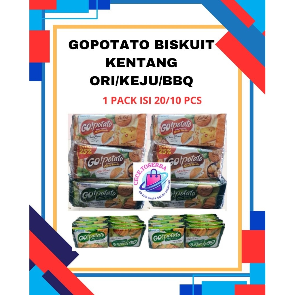 

GO! Potato Biscuit Kentang 8gr Isi 10/20 Pcs