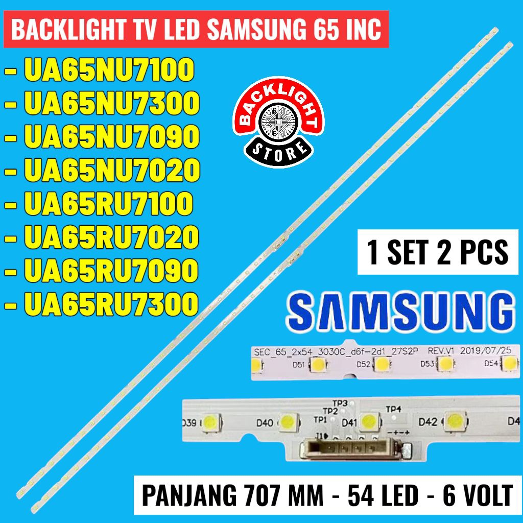 BACKLIGHT TV LED SAMSUNG 65 INC UA65NU7100 65NU7020 65NU7090 65NU7300 UA65RU7100 UA65RU7020 UA65RU70