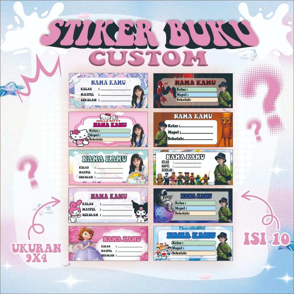 

STIKER BUKU MATA PELAJARAN SEKOLAH CUSTOM FOTO & NAMA