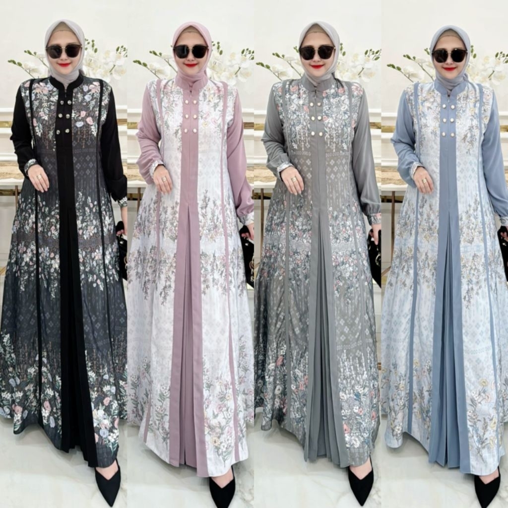 READY STOK/ SIAP KIRIM/COD/ANYELIR DRESS BY NASYA FASHION/GAMIS TERBARU/GAMIS PREMIUM/GAMIS PESTA