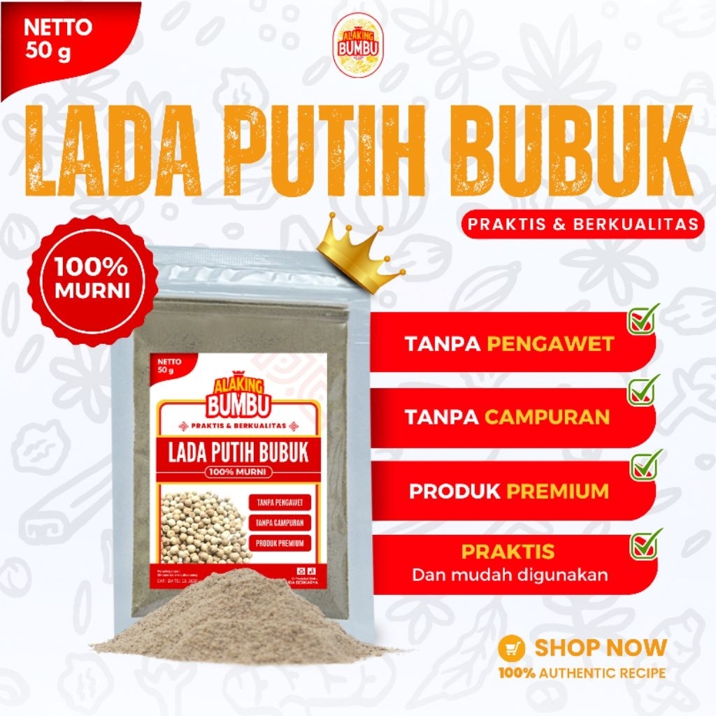 

ALAKING BUMBU Lada Putih Bubuk 50gram