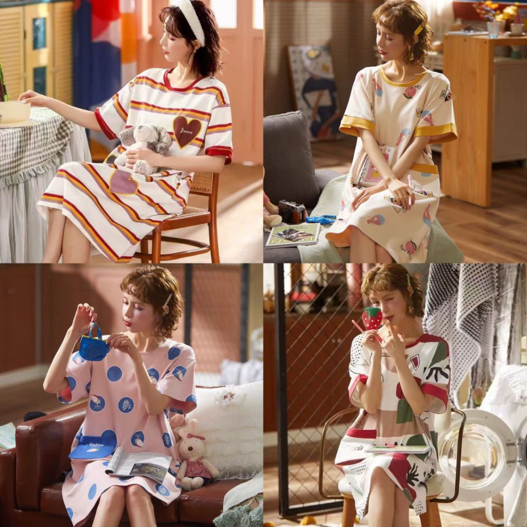 daster import korea/daster kaos spandex/daster karakter kaos