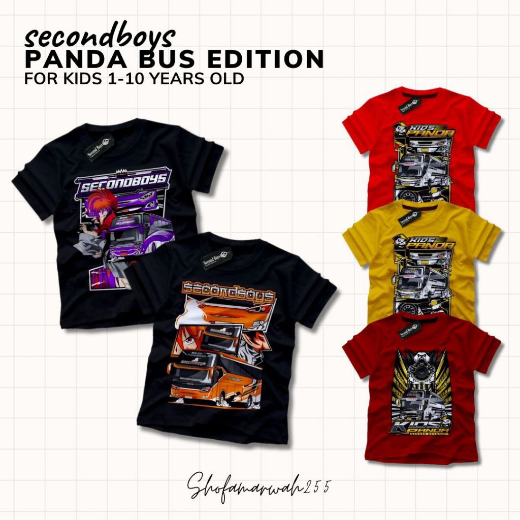 kids panda bus kaos distro anak laki laki