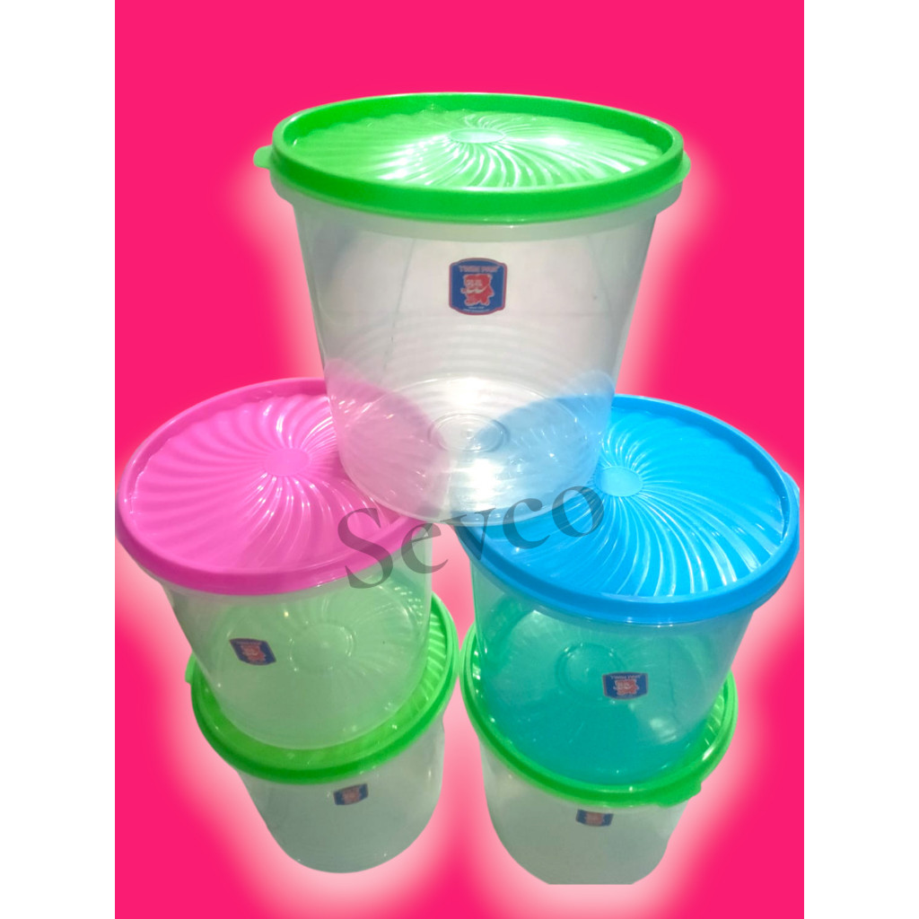 Toples Stoples Plastik Twinpan 3 Liter/ Kontainer Wadah Makanan Kue Kerupuk Serbaguna