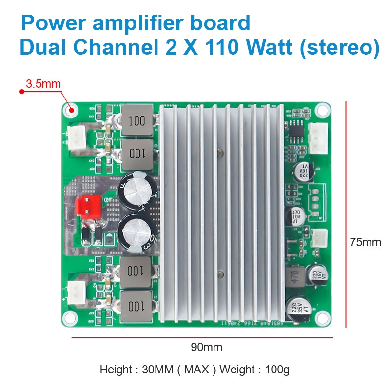 Power Amplifier Mini VIRE 2 Channel 110W×2 – High Quality Audio Large Capacity Switching Power Ampli