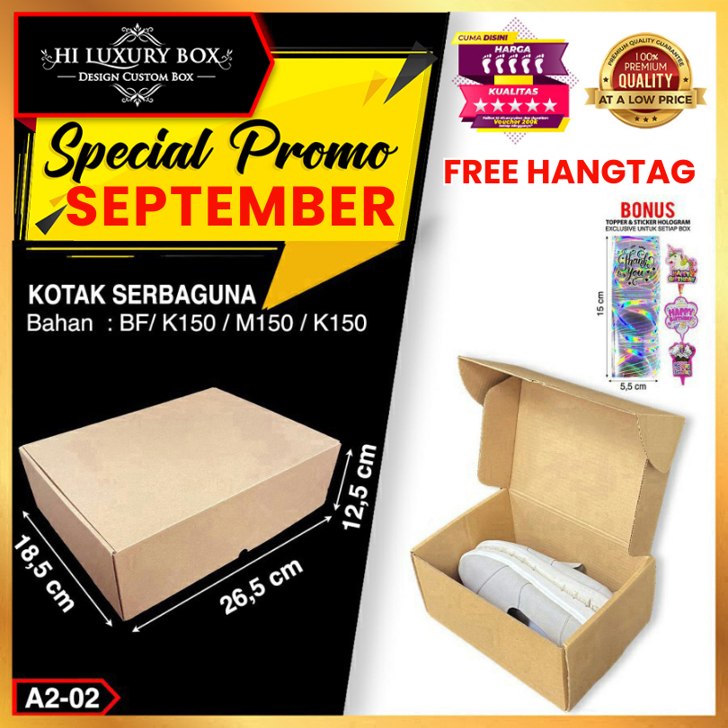 

Kotak Kado | Dus Serbaguna | Kraft | Murah 26.5x18.5x12.5 | A2-02