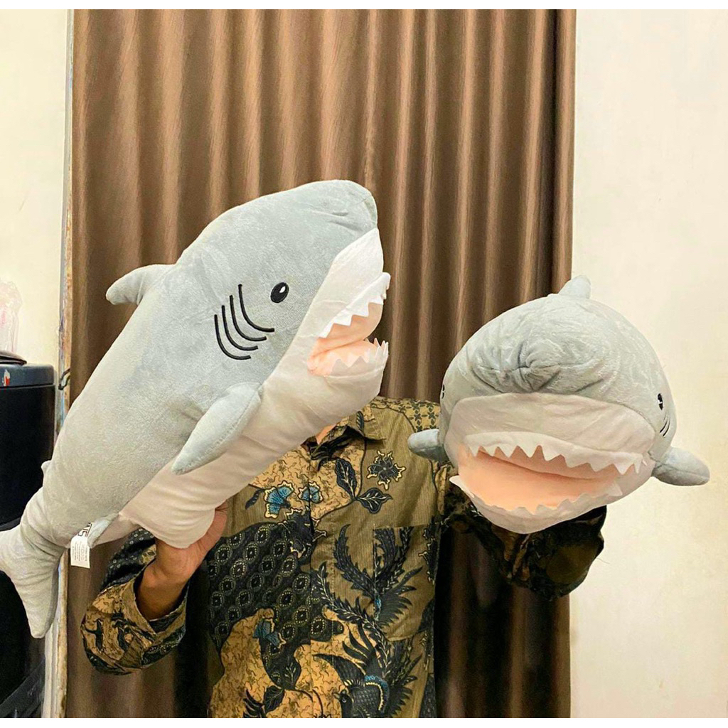 Boneka hiu kawai XL || Boneka penghangat tangan || kado lembut SNI