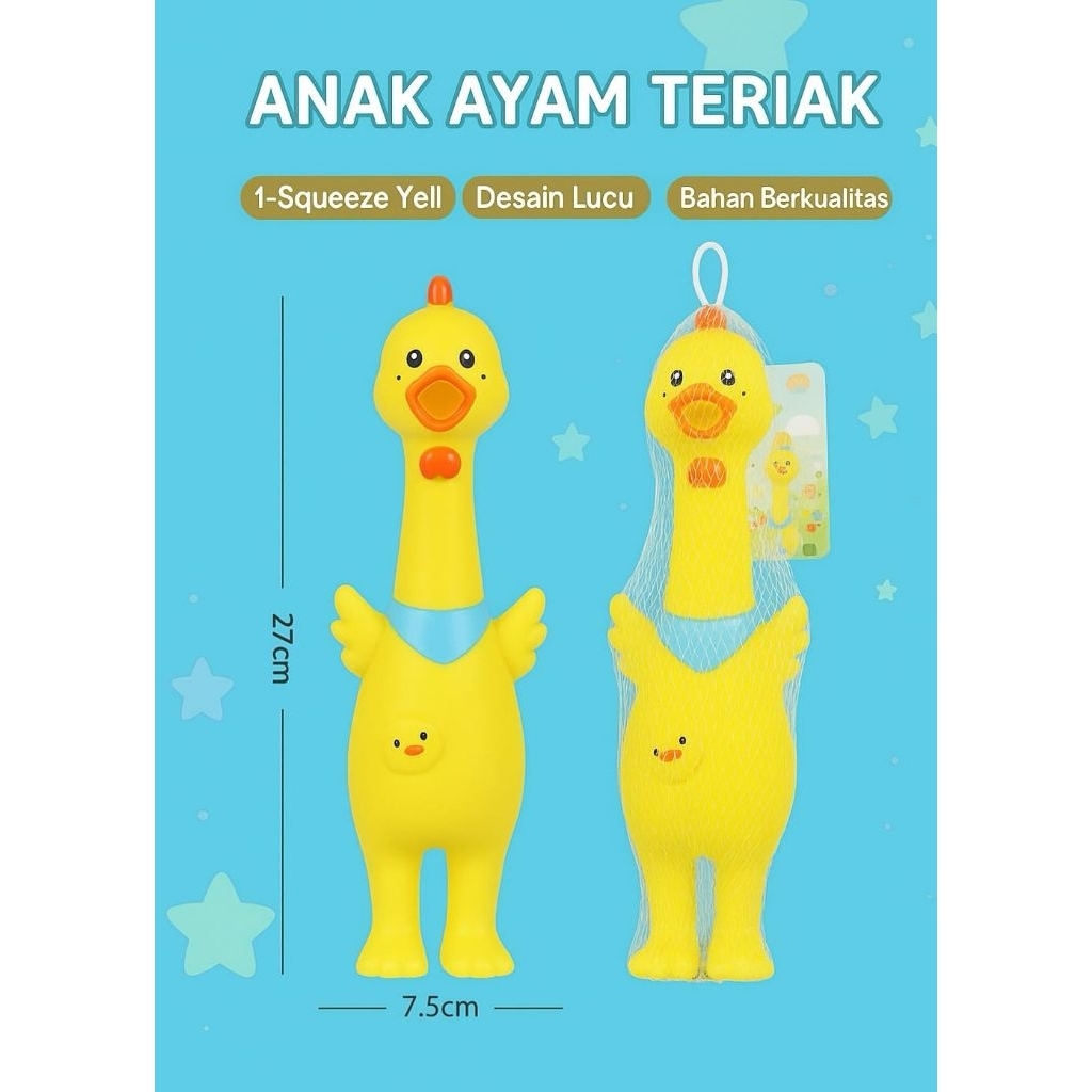 Mainan Anak Ayam Teriak Screaming Chicken 27cm / Mainan Ayam Teriak / Mainan Unik Screaming Duck Beb